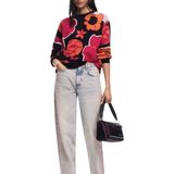 Desigual Zwart Trui Met Bloemen