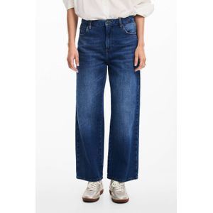 Desigual - Wide Leg Jeans - Donkerblauw Denim - Regular Waist
