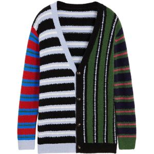 Gestreept - Gebreid Vest - Gebreid - Multikleur - V-hals - Lange Mouwen