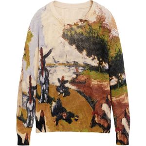 Desigual - Oversized Trui - Gebreid - Multicolor - Lange Mouwen - Ronde Hals