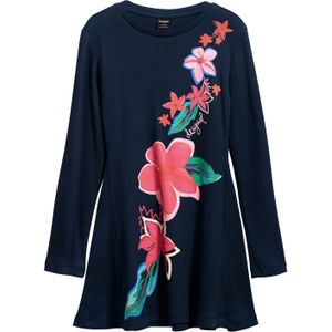 Desigual korte jurk rib gebreid donkerblauw