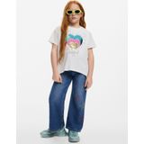 Desigual - T-shirt - Katoen - Hartprint met Strass-steentjes