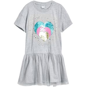 Desigual - T-shirtjurk - Grijs - Met Pailletten