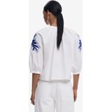 Blouse - Pofmouwen - Katoen - Bloemenprint - Tuniek Kraag