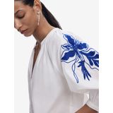 Blouse - Pofmouwen - Katoen - Bloemenprint - Tuniek Kraag