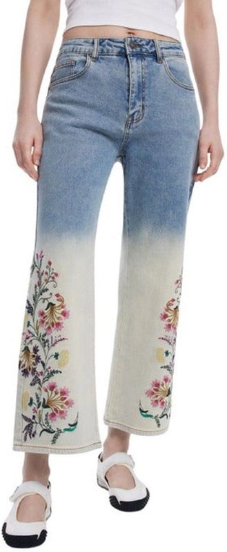 Desigual Cropped Jeans Light Blue Denim