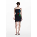 Desigual Strandjurk - Zwart/Multi - Spaghettibandje