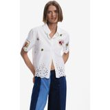 Desigual - Cam_Afrodita 25Swcw 17 - Blouse - Wit - 100% Katoen