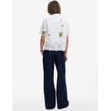 Desigual - Cam_Afrodita 25Swcw 17 - Blouse - Wit - 100% Katoen