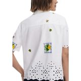 Desigual - Cam_Afrodita 25Swcw 17 - Blouse - Wit - 100% Katoen