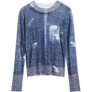 Gebreide Trui - Effen - Knitwear - Ronde Hals - Lange Mouw