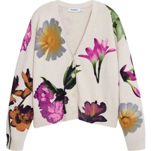 Desigual - Gebreide Cardigan - Bloemenprint - Oversize - Katoen
