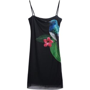 Desigual Strandjurk - Zwart/Multi - Spaghettibandje