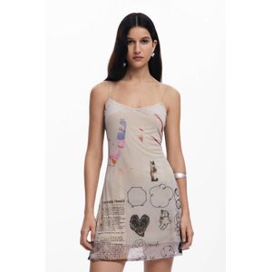 Desigual - Zomerjurk - Crème - Mouwloos - Korte Jurk