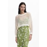 A-lijn Jurk - Mini-Bloemenprint - Spaghettibandjes - Open Rugdetail - Natuurlijke Tint