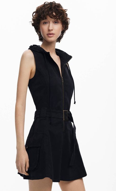 Desigual - Utility-stijl Jurk - Groen - Katoen - Met Cargozakken