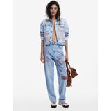 Desigual - Spijkerjas - Blauw - Denim - Lange Mouwen - Patches