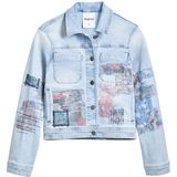Desigual - Spijkerjas - Blauw - Denim - Lange Mouwen - Patches