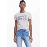 Desigual - LOVE DSGL - T-shirt - Wit