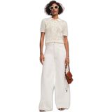 Desigual - Korte Mouw Knoopsluiting Blousetop - Wit - 50% Acryl 50% Katoen