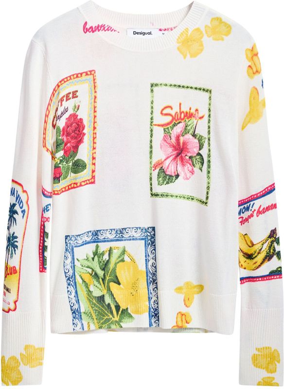 Desigual - Pullover - Ecru - Viscose - Fijn Gebreid