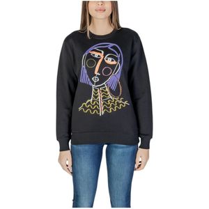 Desigual Sweatshirt Zwart - Casual Katoen met Lange Mouwen