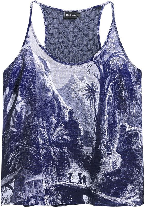 Haltertop - Motiefprint - Jersey - Ronde Hals - Mouwloos