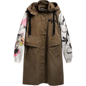 Desigual - Tussenparka - Lichtgrijs - Kaki - Gemengde Kleuren