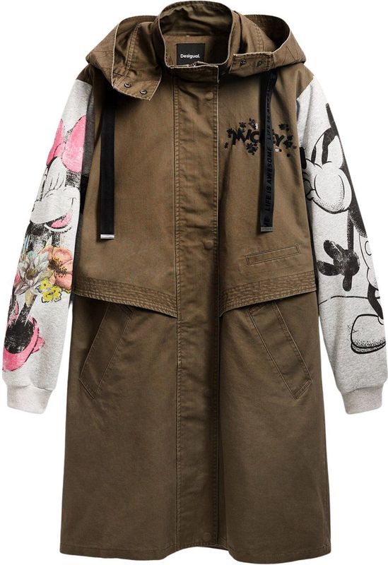 Desigual - Tussenparka - Lichtgrijs - Kaki - Gemengde Kleuren