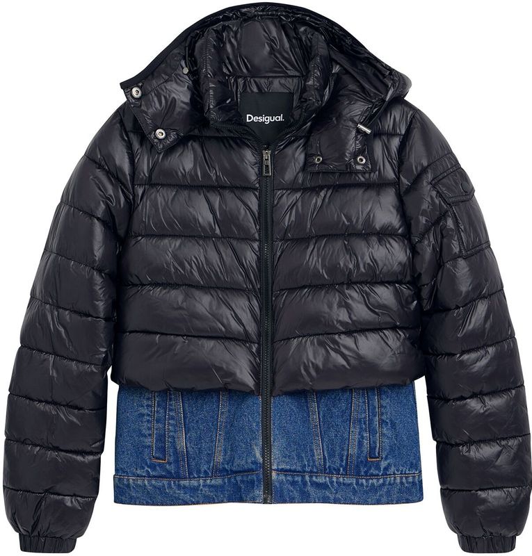 Merk - Winterjas - Gewatteerd - Color-Blocking - Normale Pasvorm