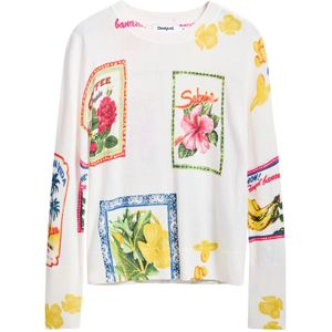 Desigual Jers_tampere dames sweatshirt, Wit., XS