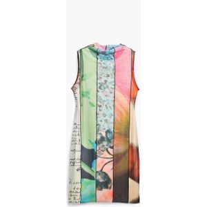 Desigual - Korte Jurk - Multi - Mouwloos - Opstaande Kraag
