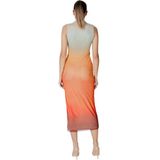 Desigual - Mouwloze Turtleneck Jurk - Oranje - Polyester Mix