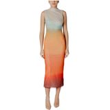 Desigual - Mouwloze Turtleneck Jurk - Oranje - Polyester Mix