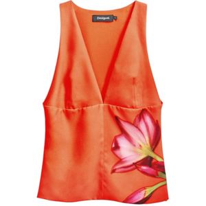 Desigual Blus_fobos T-shirt voor dames, Oranje, XL