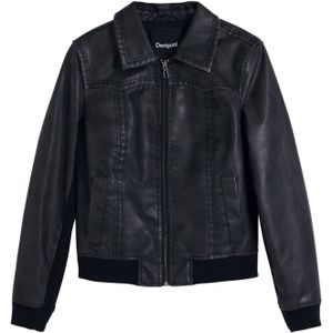 Bikerjack met leerlook