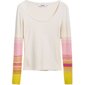 Desigual - Top - Ecru - Lange Mouw - Katoen