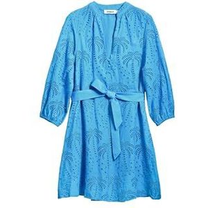 Kokerjurk - Effen - V-hals - 3/4 Mouw - Regular Fit