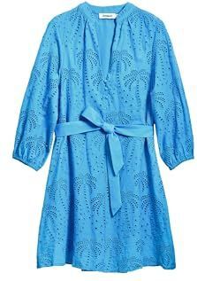 Kokerjurk - Effen - V-hals - 3/4 Mouw - Regular Fit