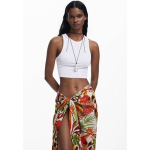 Desigual - Strandlaken - Groen - Donkoranje - Donkerrood - Wit - Bloemenprint