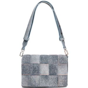 Desigual denim crossbody tas grijsblauw