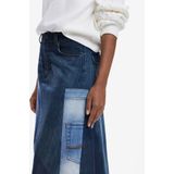 Desigual midi rok medium blue denim