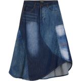 Desigual midi rok medium blue denim