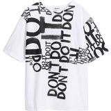 T-shirt - Ronde Hals - Jersey - Kwartmouw - Tekst Print