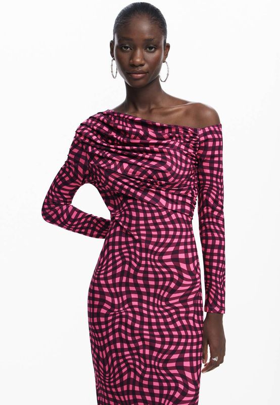 Desigual - Repris - Casual Jurk - Rood - Katoen