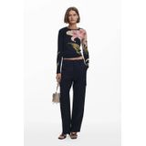 Desigual - Top - Zwart - Rib Gebreid - Lange Mouwen