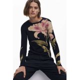 Desigual - Top - Zwart - Rib Gebreid - Lange Mouwen