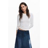 Desigual - T-shirt - Effen - Katoen - Lange Mouwen - Ronde Hals
