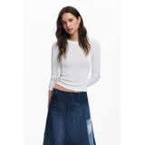Desigual - T-shirt - Effen - Katoen - Lange Mouwen - Ronde Hals