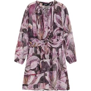 Desigual - Korte Jurk - Roze - Polyester - Lange Mouwen